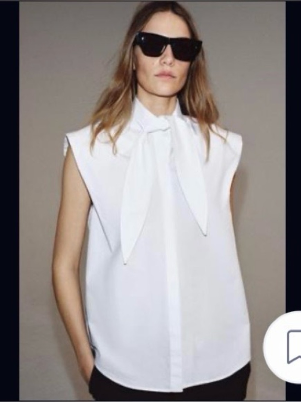 Zara ZW white poplin button-up top Medium